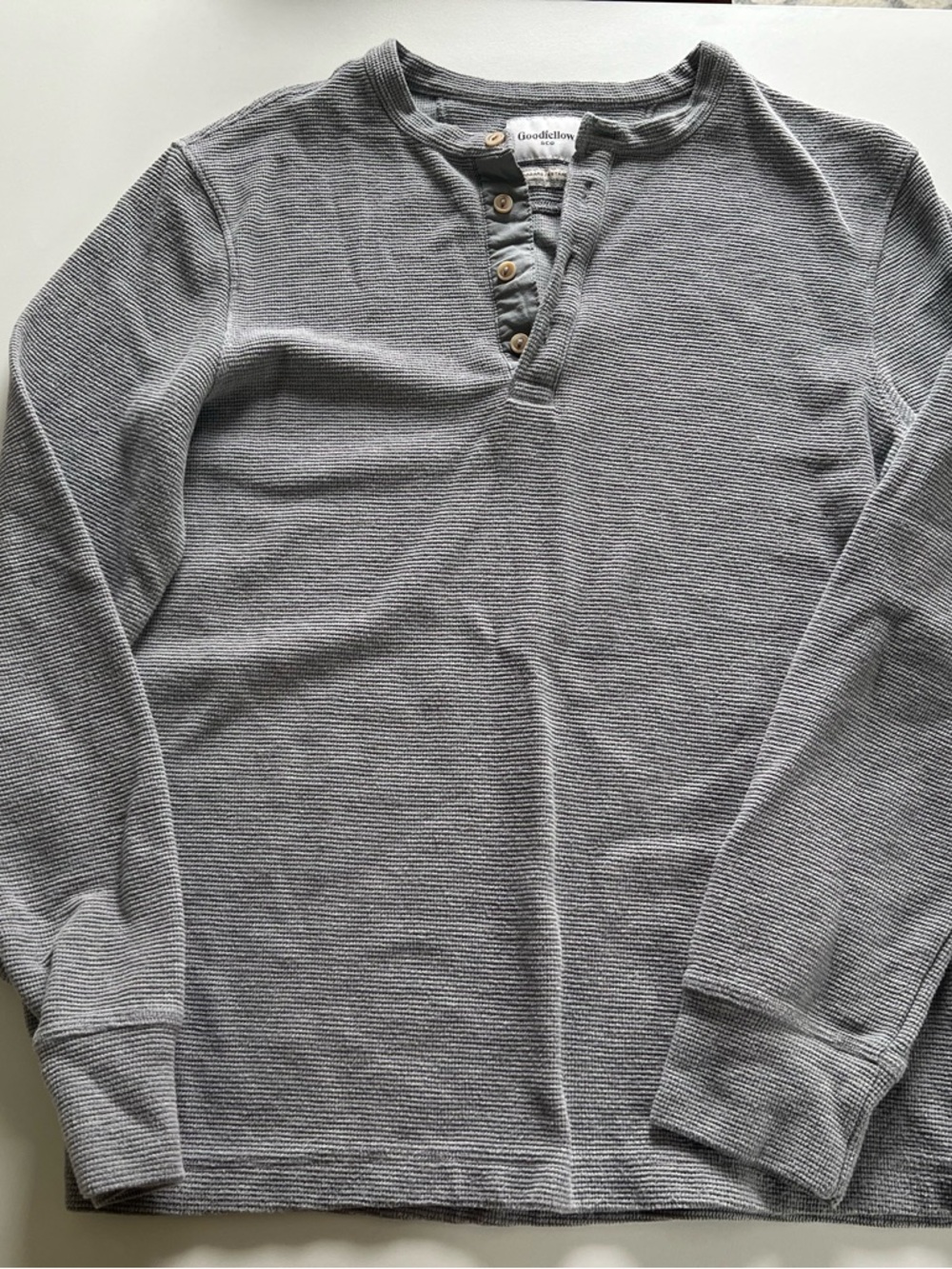 Goodfellow & Co. Light Gray Waffle-Knit Henley